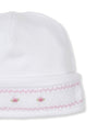 CLB Fall Bishop 23 White/Pink Hand Smocked Hat - Kissy Kissy