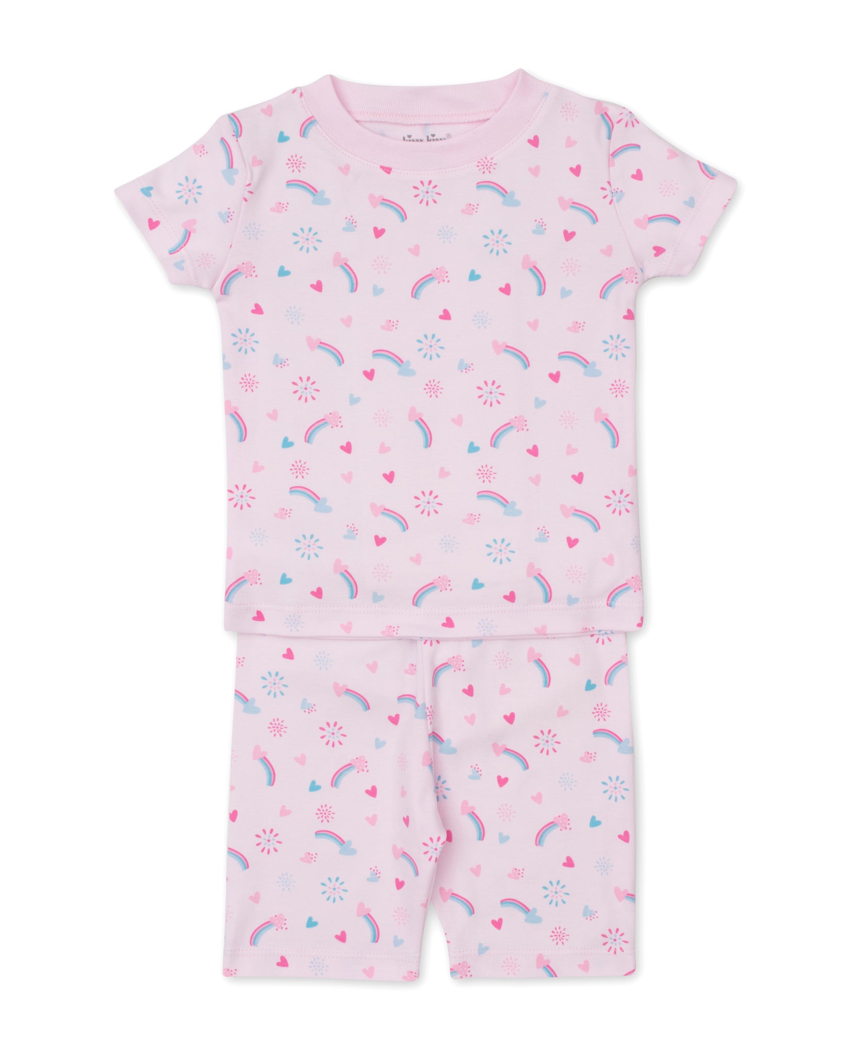 Hearts and Rainbows Kids Short Pajama Set (Size 10)