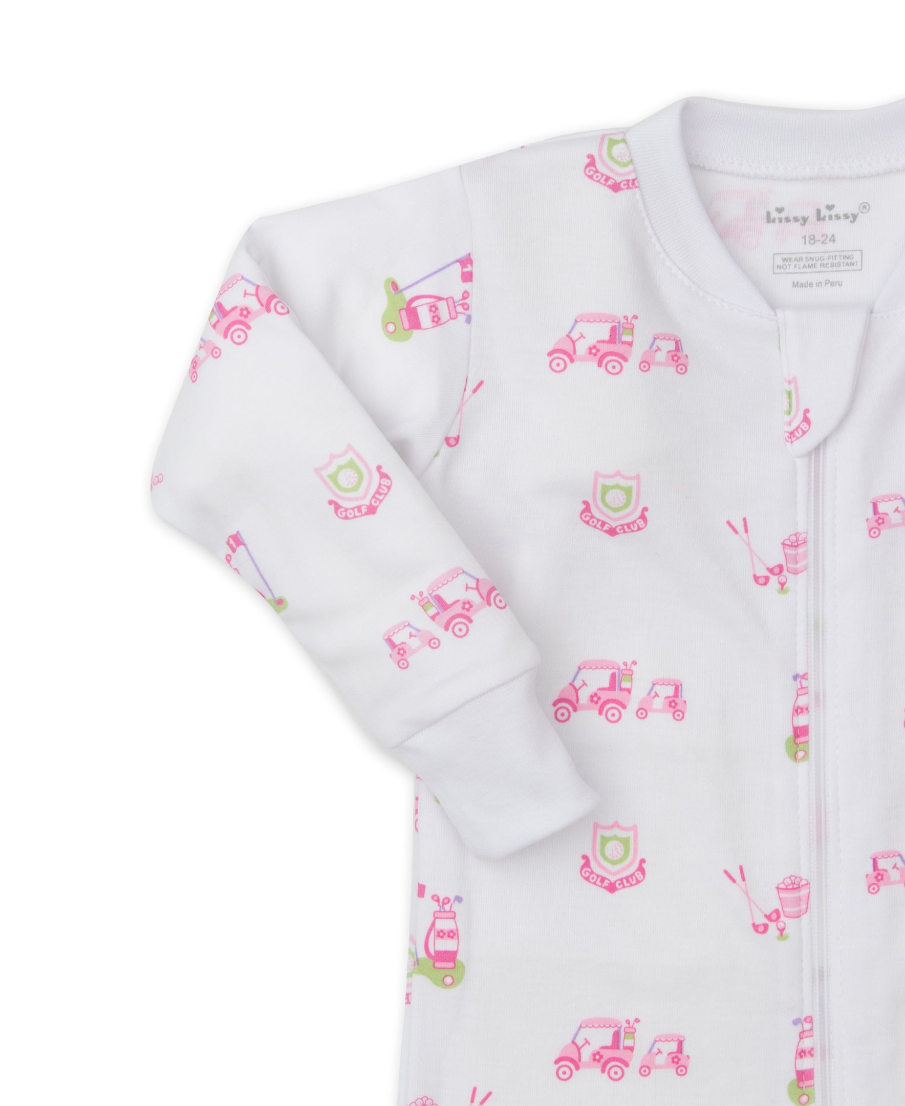 Hole In One Pink Zip Pajama - Kissy Kissy