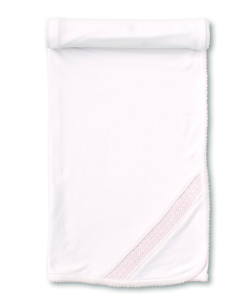 Hand Smocked CLB Charmed White/Pink Blanket - Kissy Kissy