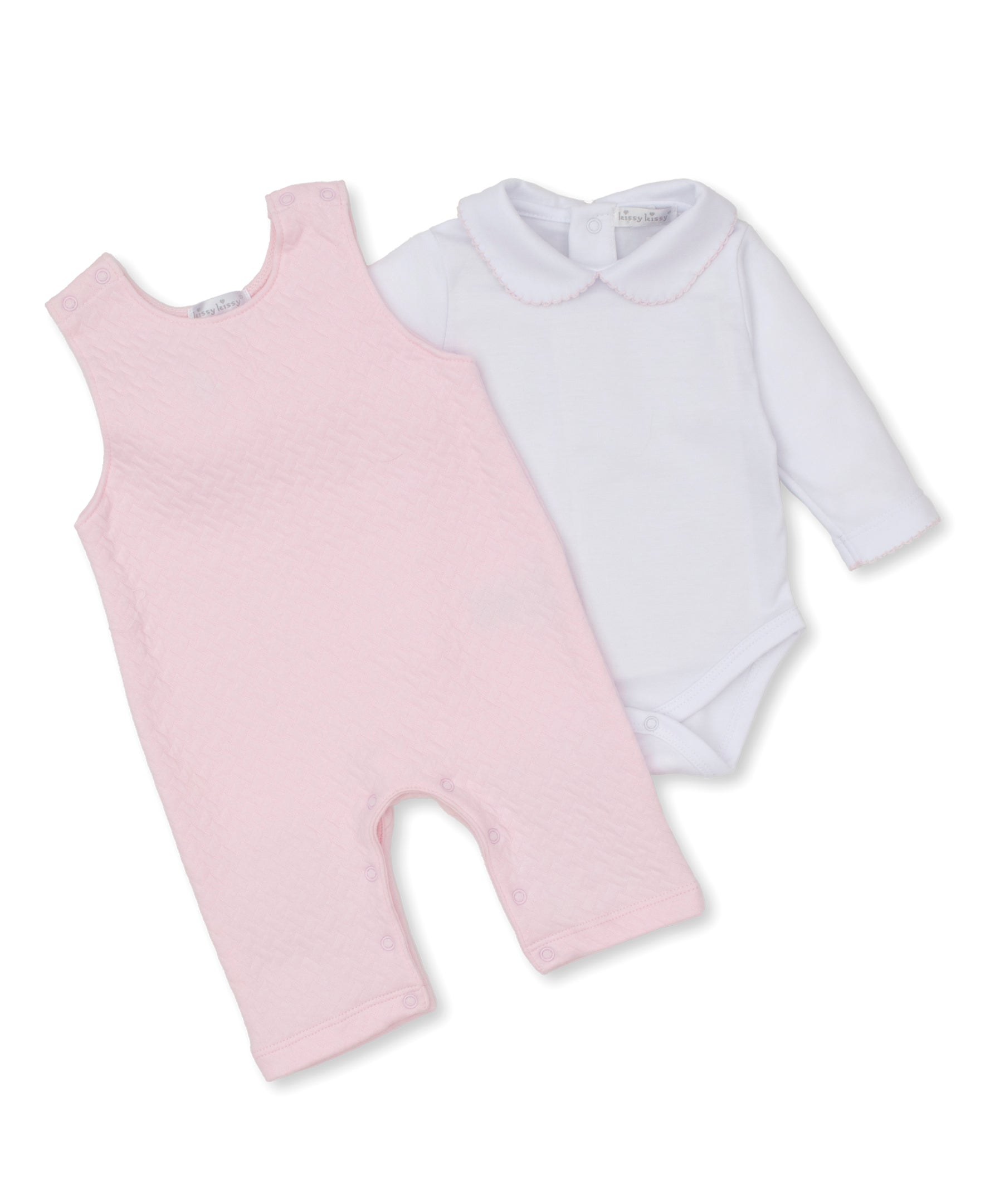 Classic Jacquards Pink Overall Set - Kissy Kissy