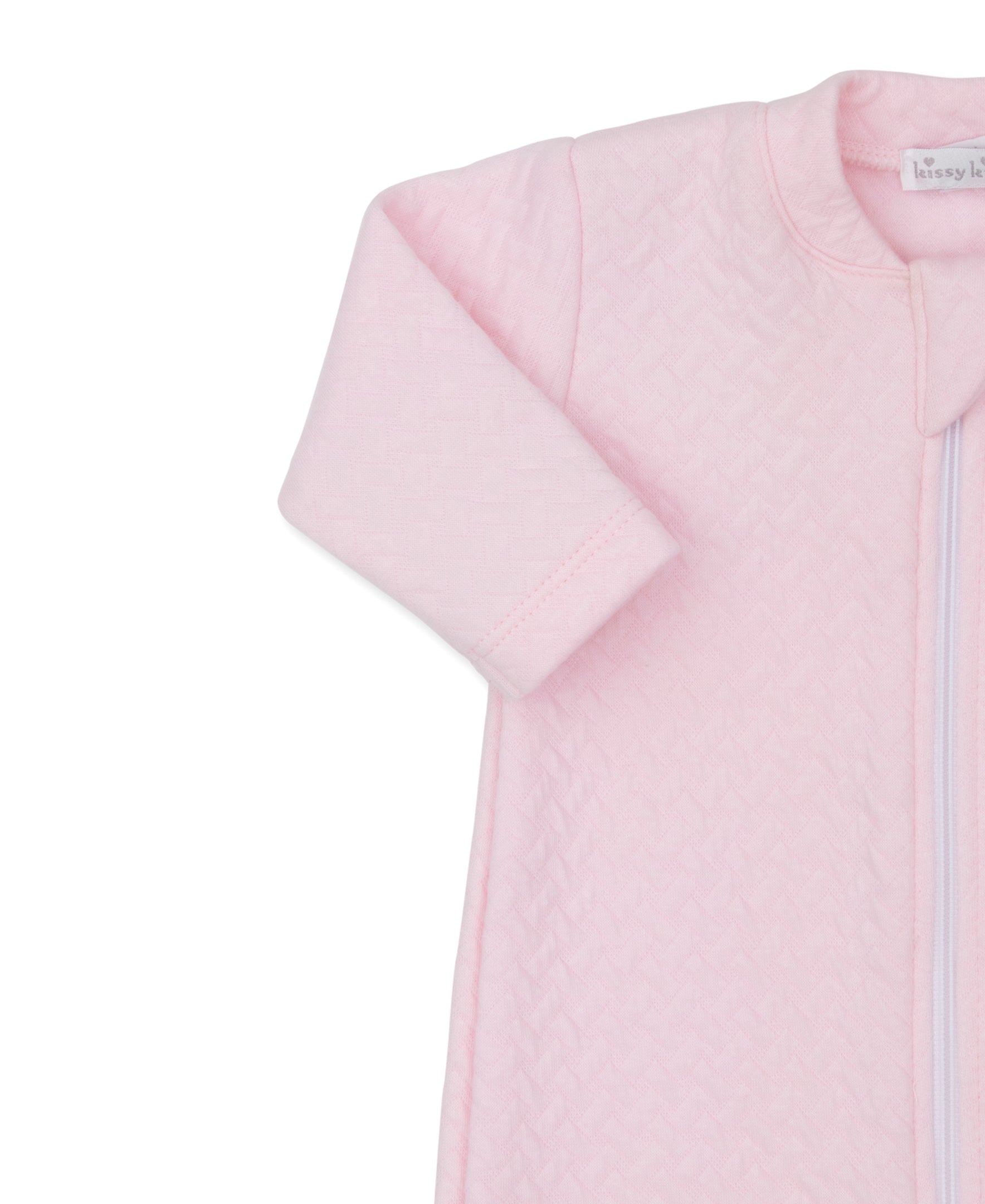 Classic Jacquards Pink Zip Footie - Kissy Kissy