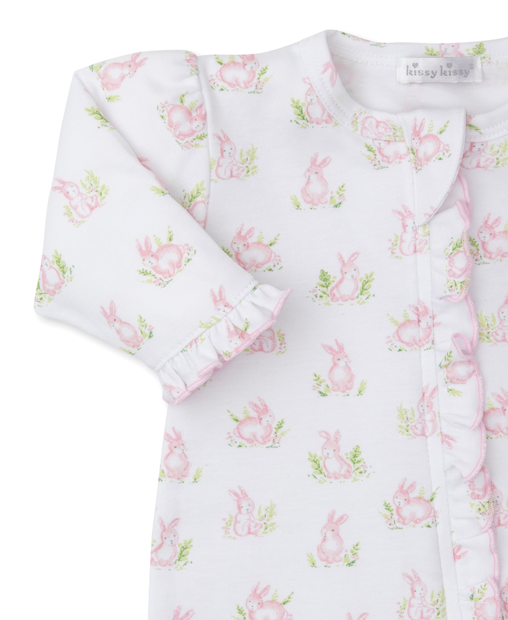Cottontail Hollows Pink Zip Footie - Kissy Kissy
