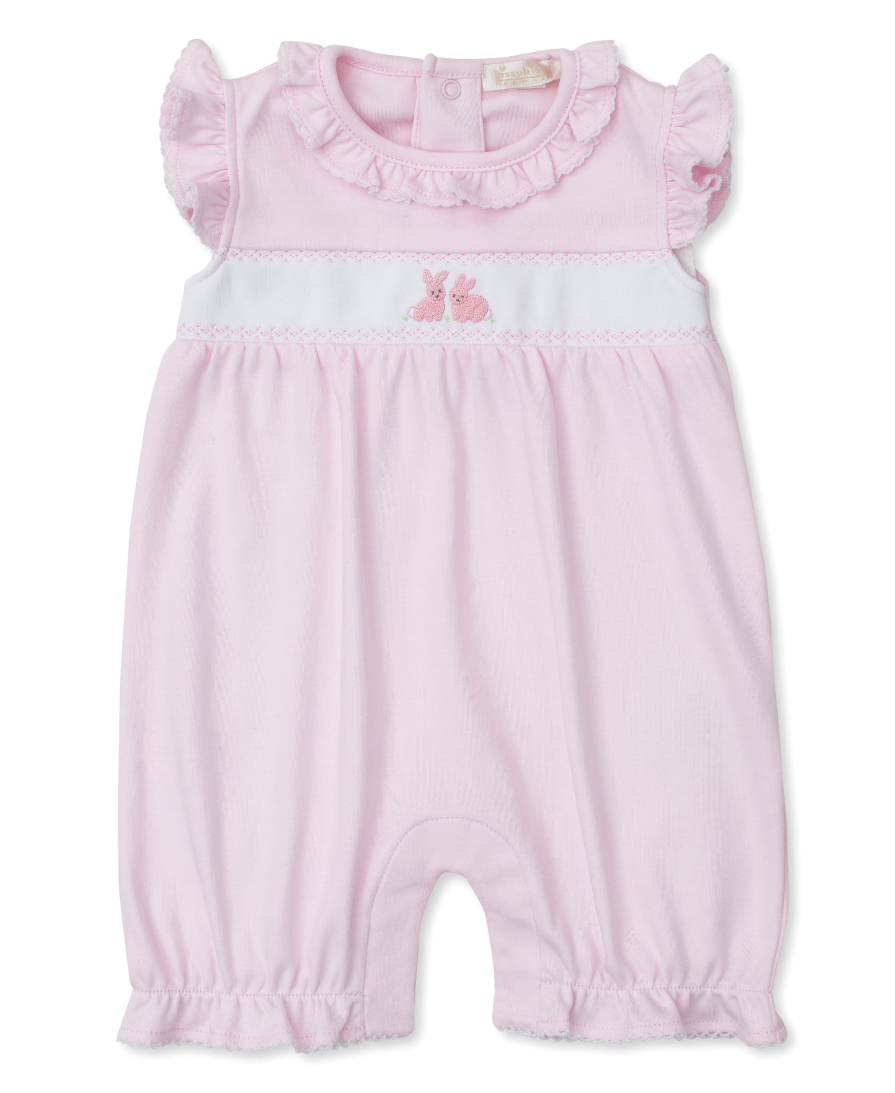 Premier Cottontail Hollows Pink Hand Emb Playsuit - Kissy Kissy