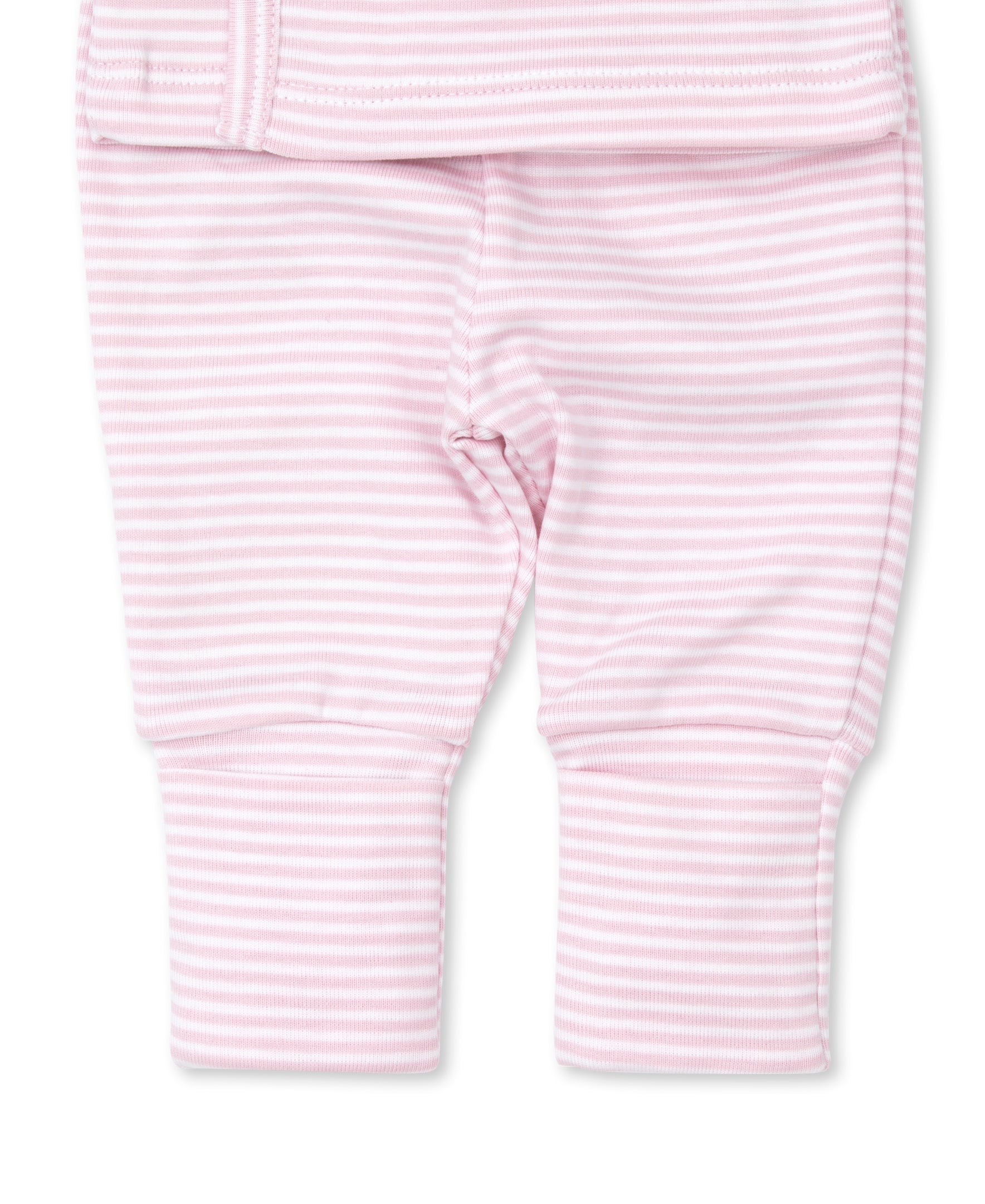 Classic Rib Pink Stripe Footed Pant Set - Kissy Kissy