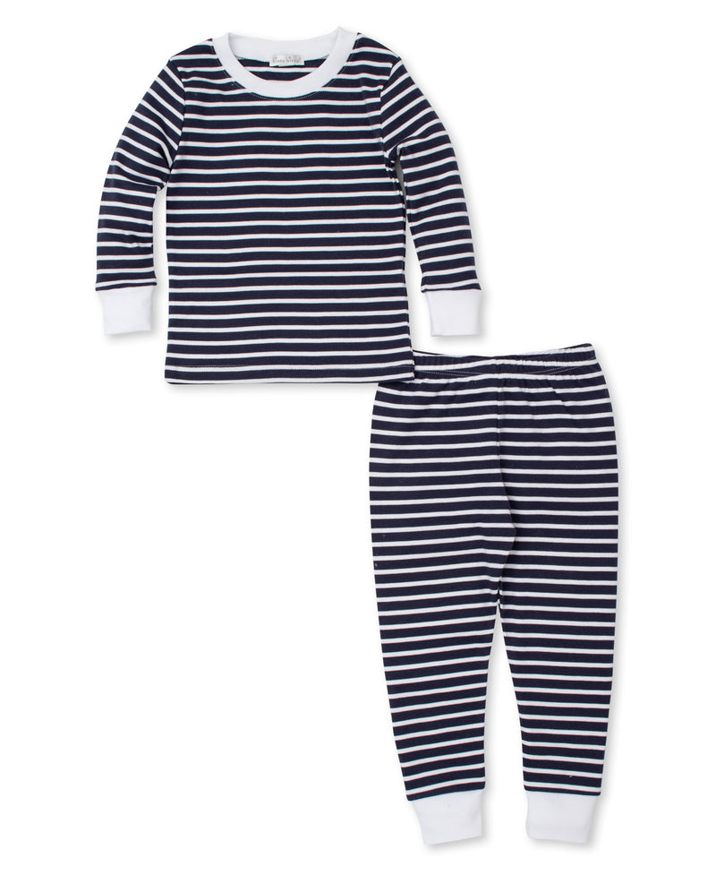 Team Stripes Navy Kids Pajama Set (8-10) - Kissy Kissy