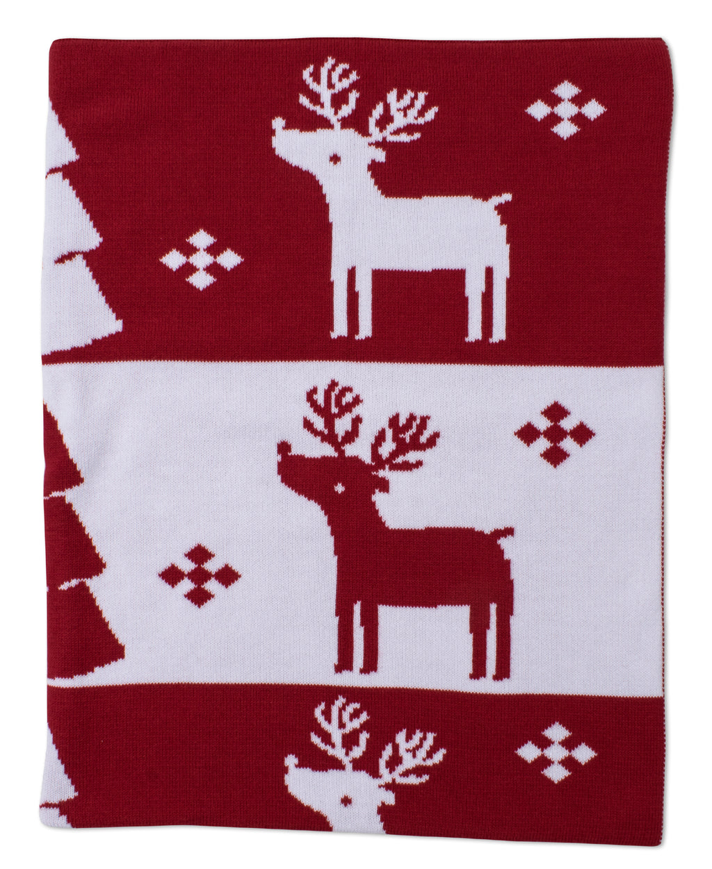 Red Reindeer Knit Novelty Blanket - Kissy Kissy