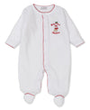 Baby's First Christmas 23 White Velour Footie - Kissy Kissy