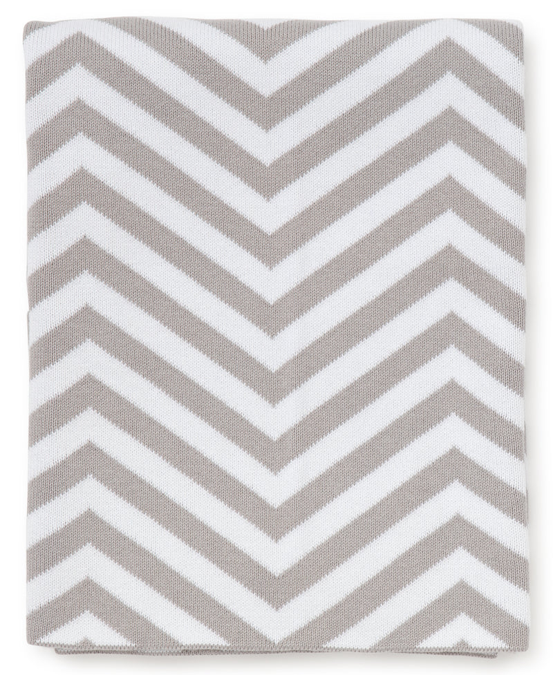 Gray Chevron Knit Novelty Blanket - Kissy Kissy