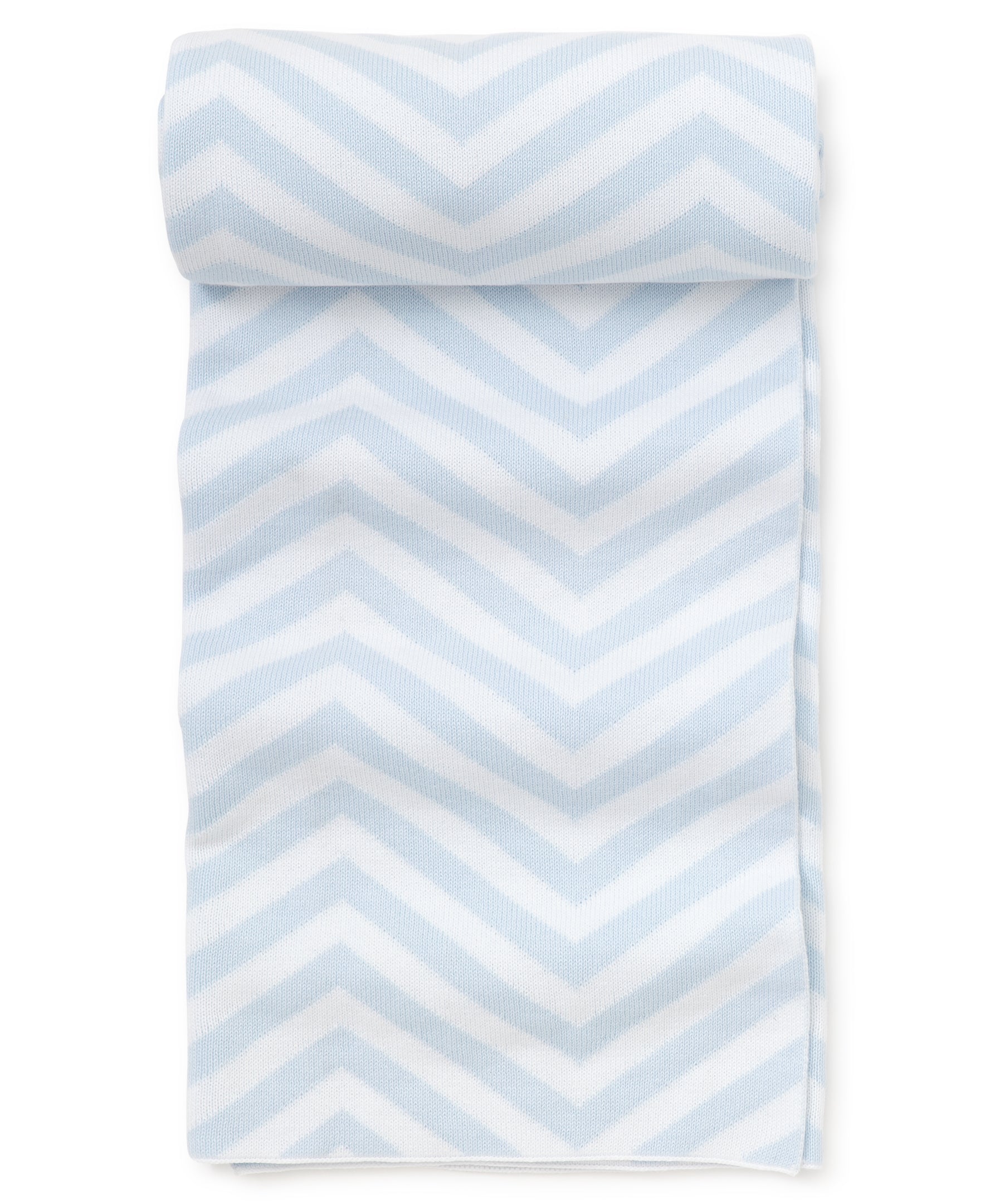 Blue Chevron Knit Novelty Blanket - Kissy Kissy