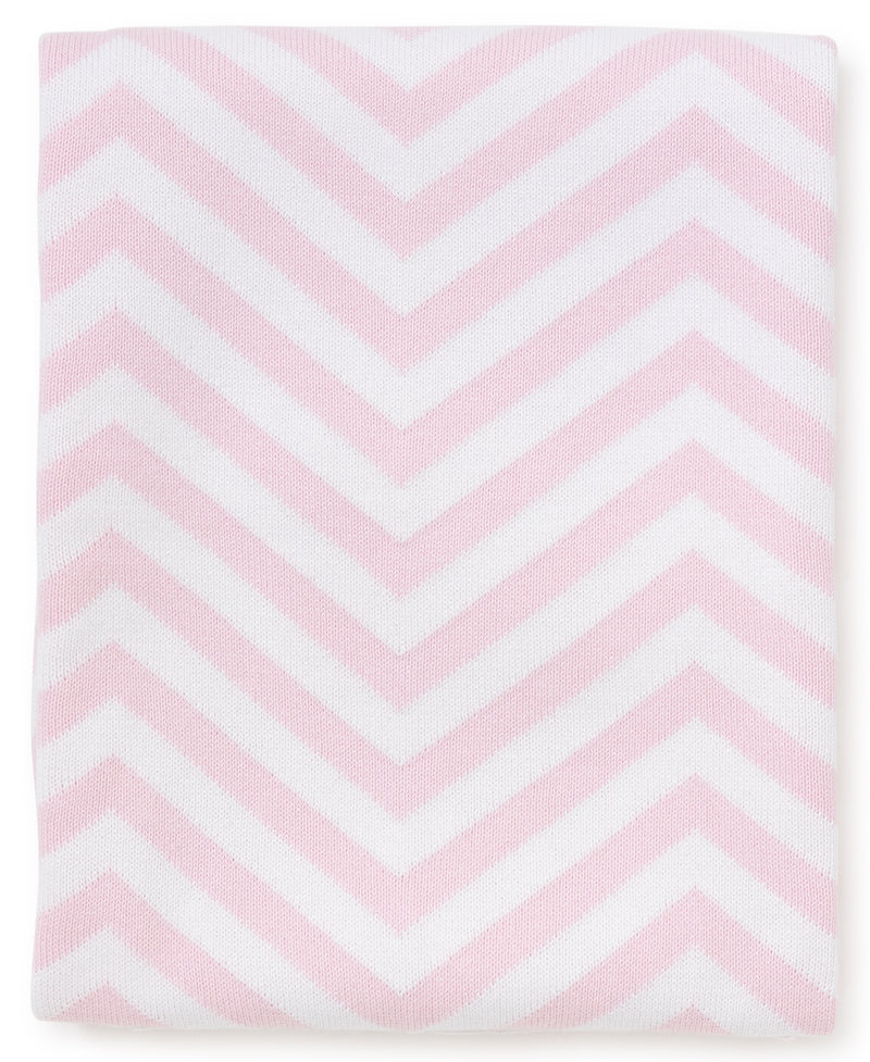 Pink Chevron Knit Novelty Blanket - Kissy Kissy