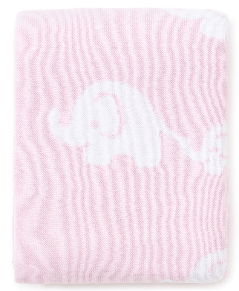 Pink Elephant Knit Novelty Blanket - Kissy Kissy