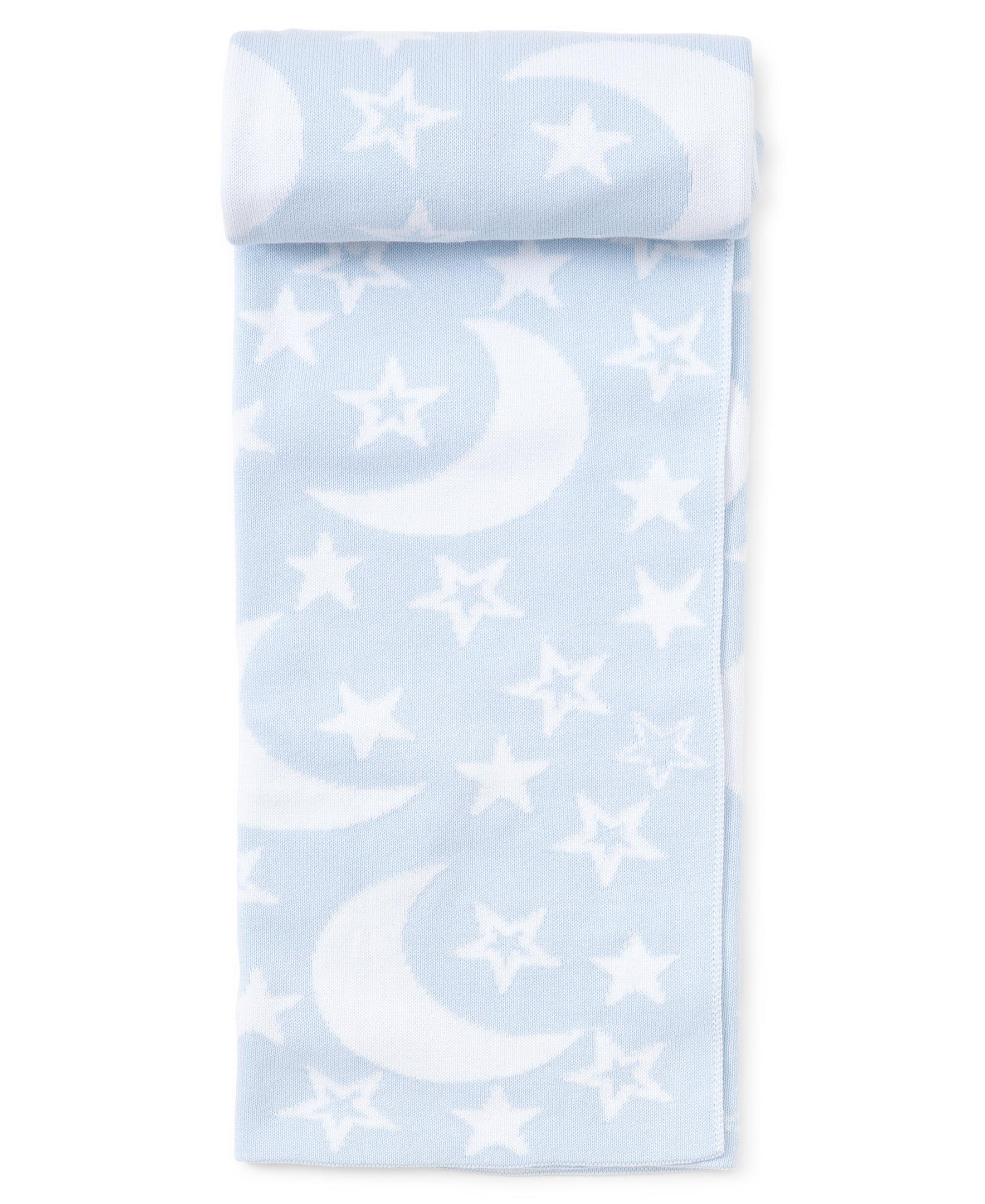 Blue Moon and Star Knit Novelty Blanket