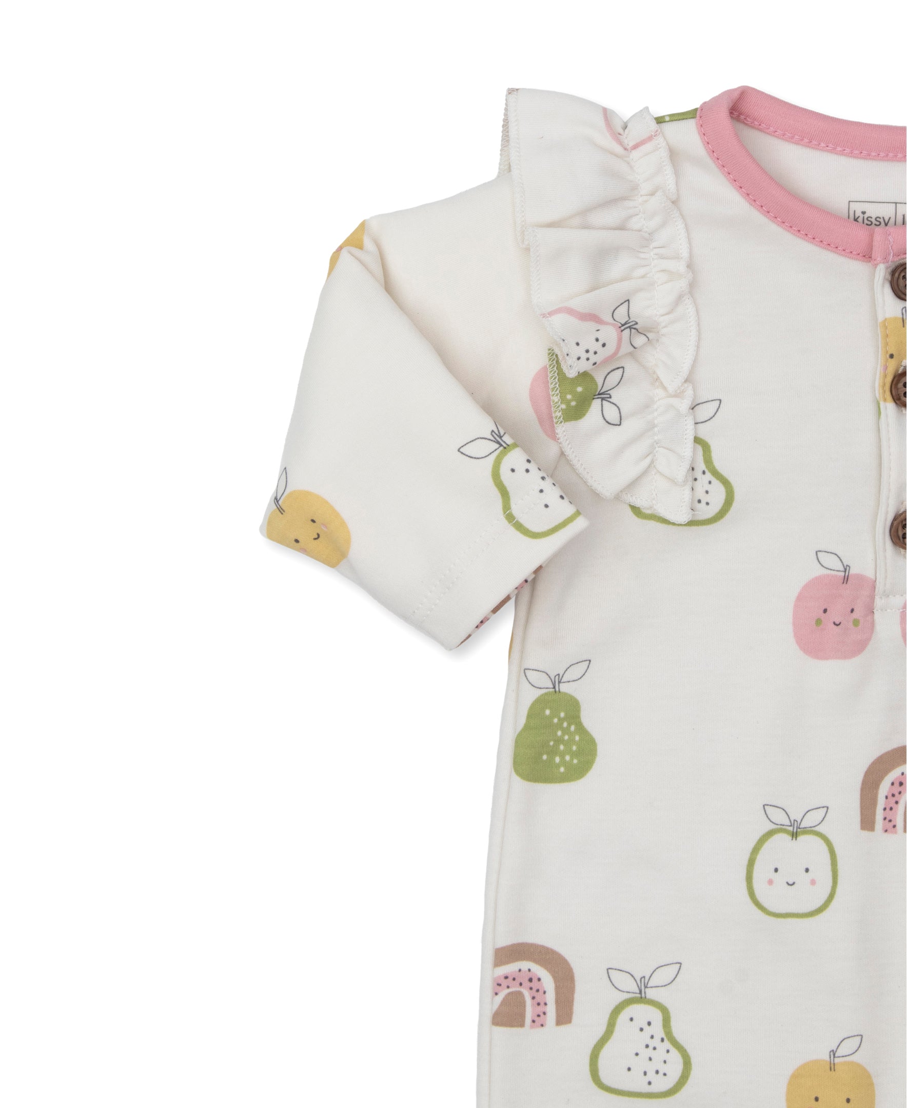 Kissy Love Pears and Rainbows Playsuit (0-3M) - Kissy Kissy